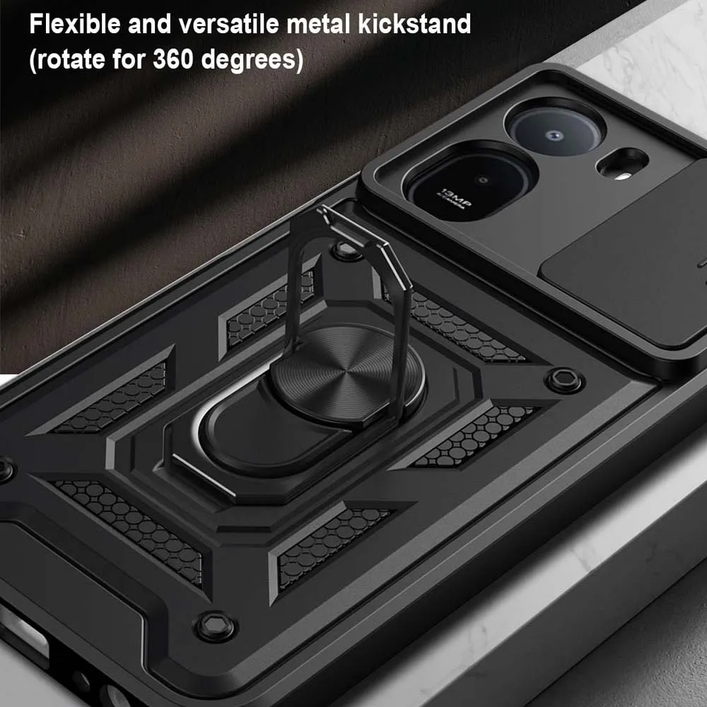 Enhanced Shockproof Armor Case with Magnetic Holder Ring and Enhanced Camera Protection