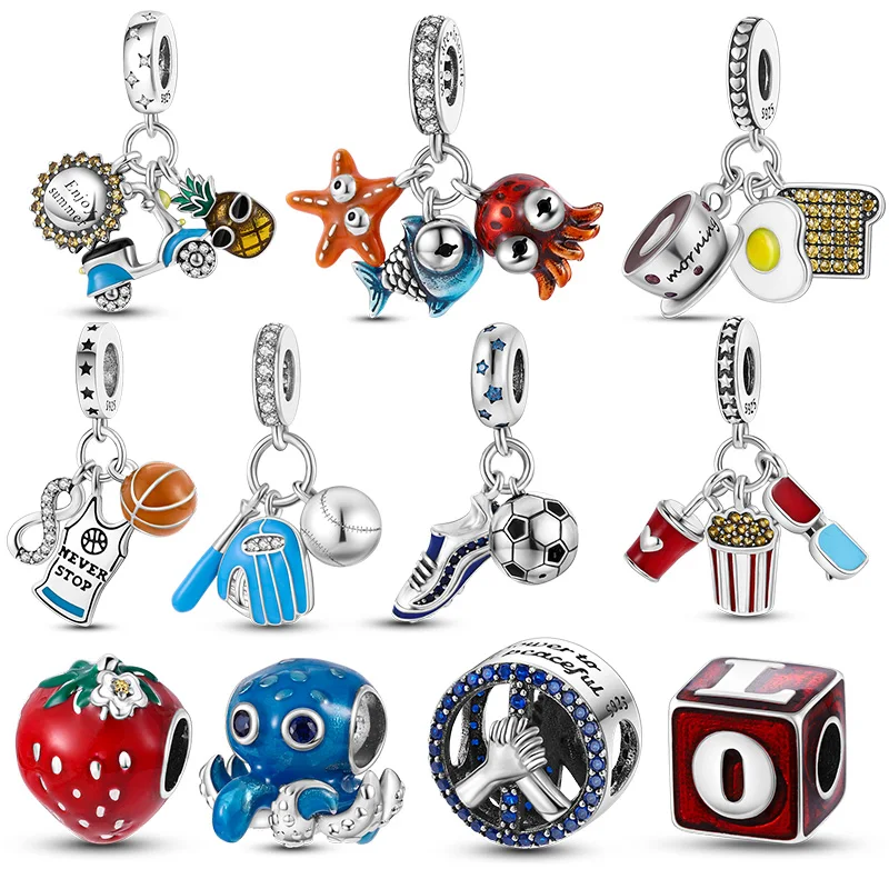

Hot Sale silver 925 fit original Pandora bracelet 925 silver Octopus starfish pendant beads charm diy women pendant jewelry