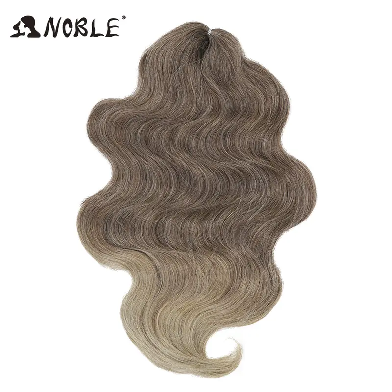 Noble Hair Soft Body Wave Crochet Hair 24Inch 3PCS Synthetic Hair Braids Ponytail Fake Hair Wavy Ombre Blonde Hair Extensions - Image 19
