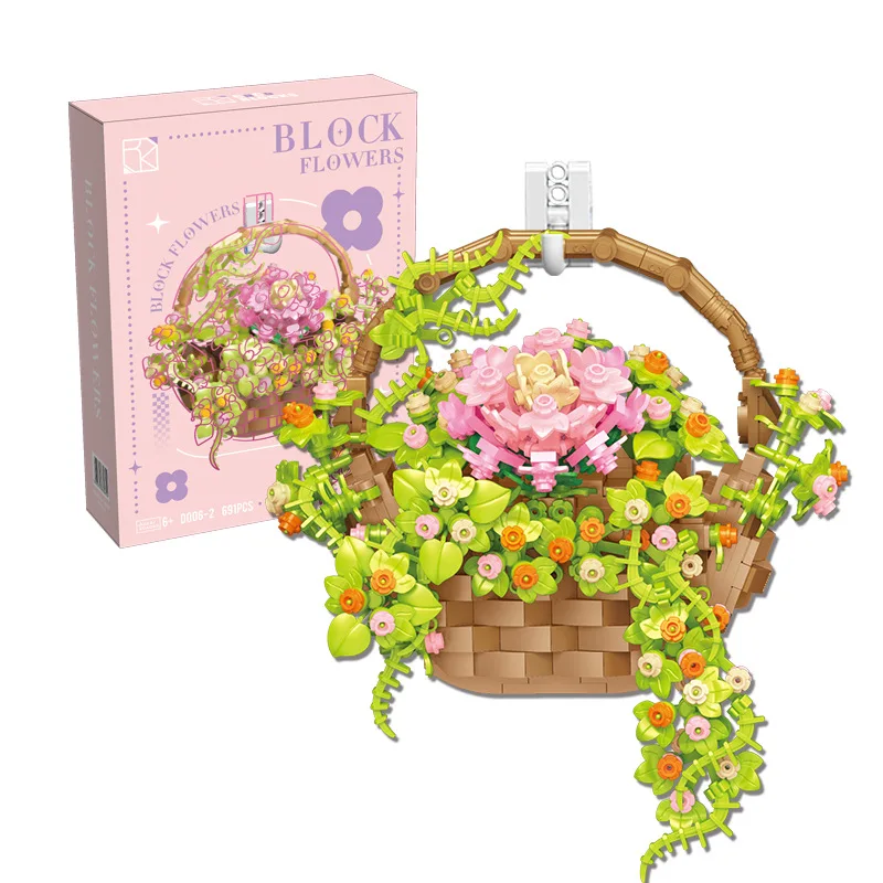 창의적인 벽걸이 벽돌, 영원한 꽃, Moc 빌딩 블록, 난초 작약, 트렌디 장난감, 조명 선물