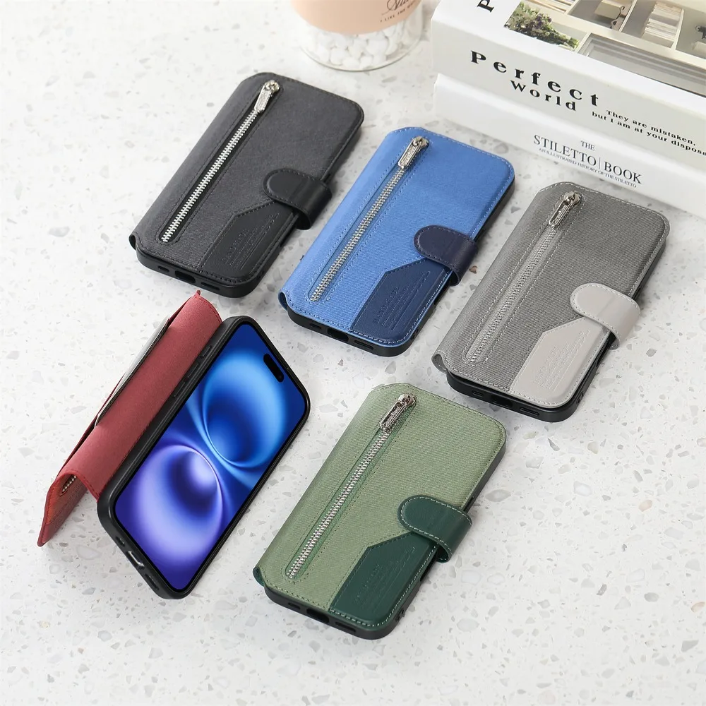 Luxury Flip Case - Detachable 2-in-1 Zipper Wallet Cover
