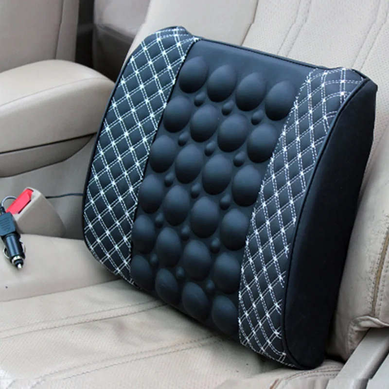 Cojín de masaje eléctrico para respaldo de asiento de automóvil, almohadilla lumbar para el cuidado de la salud, almohada de respaldo para automóvil, soporte de respaldo para asiento de automóvil de c