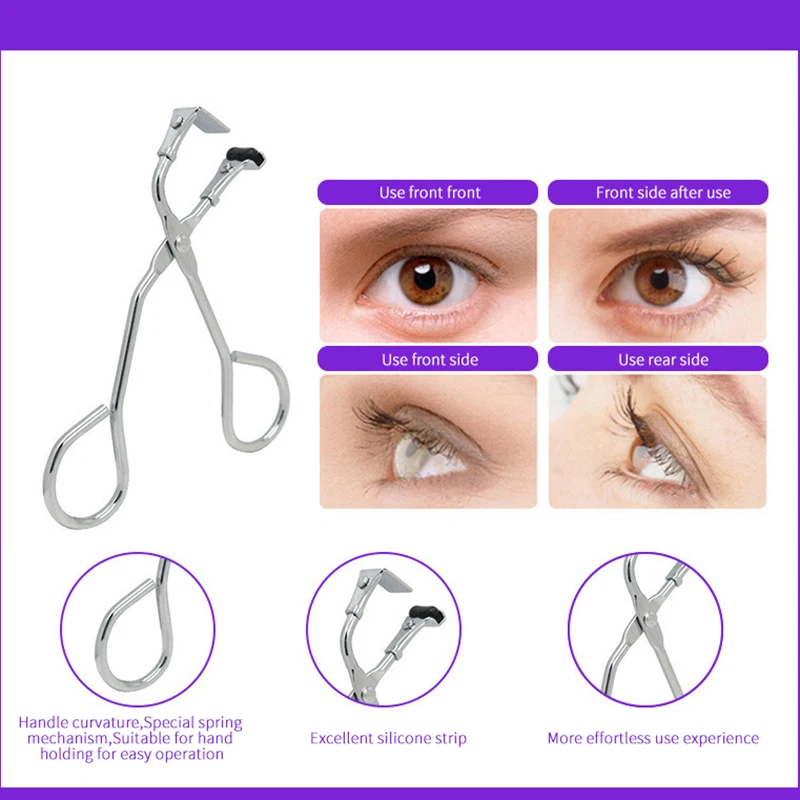 Eyelash Curler Portable Mini Partial Eyelash Curler Nature Curl Eyelash Extension Volume Tweezers Stainless Steel Beauty Makeup Curler