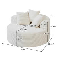 Sdorens Oversized Round Chair Lounge Chaise Cloud Boneless Large Circle Chair with Plush Fuax Fur Fluffy Modern Sleeper Sofa Bed 2