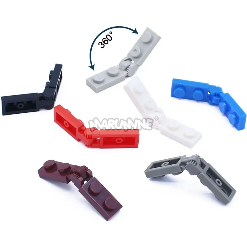 Marumine Build Block Changeover Catch 1x2 Hinge Plate 20PCS 44302 44301 Compatible MOC Technology Bricks DIY Parts Accessories 3