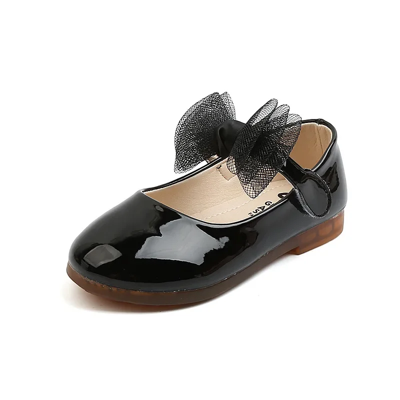 Kids Leather Girls Shoes Shining Shell Princess Shoes for