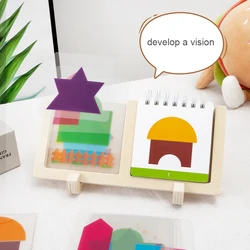Geometric House Design Puzzle Board for Children's Spatial and Logical Development (Shape Copnition)