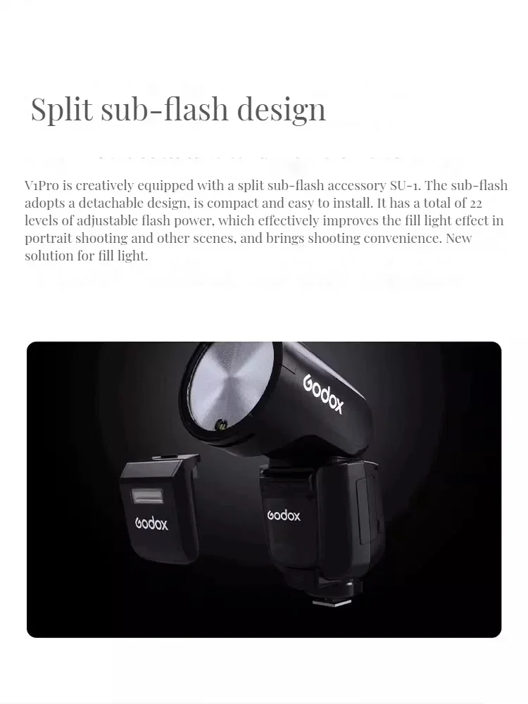 고독스 V1 Pro 플래시 V1 프로 TTL 리튬이온 라운드 헤드 카메라 무선 전송 스피드라이트 (캐논, 니콘, , 후지, 올림푸스 용)