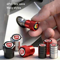 4Pcs 3D Metal Tire Valve Caps Car Tyre Air Stems Cover For FIAT Abarth 500 Tipo FR Panda Argo Freemont Viaggio Bravo Punto Doblo 1