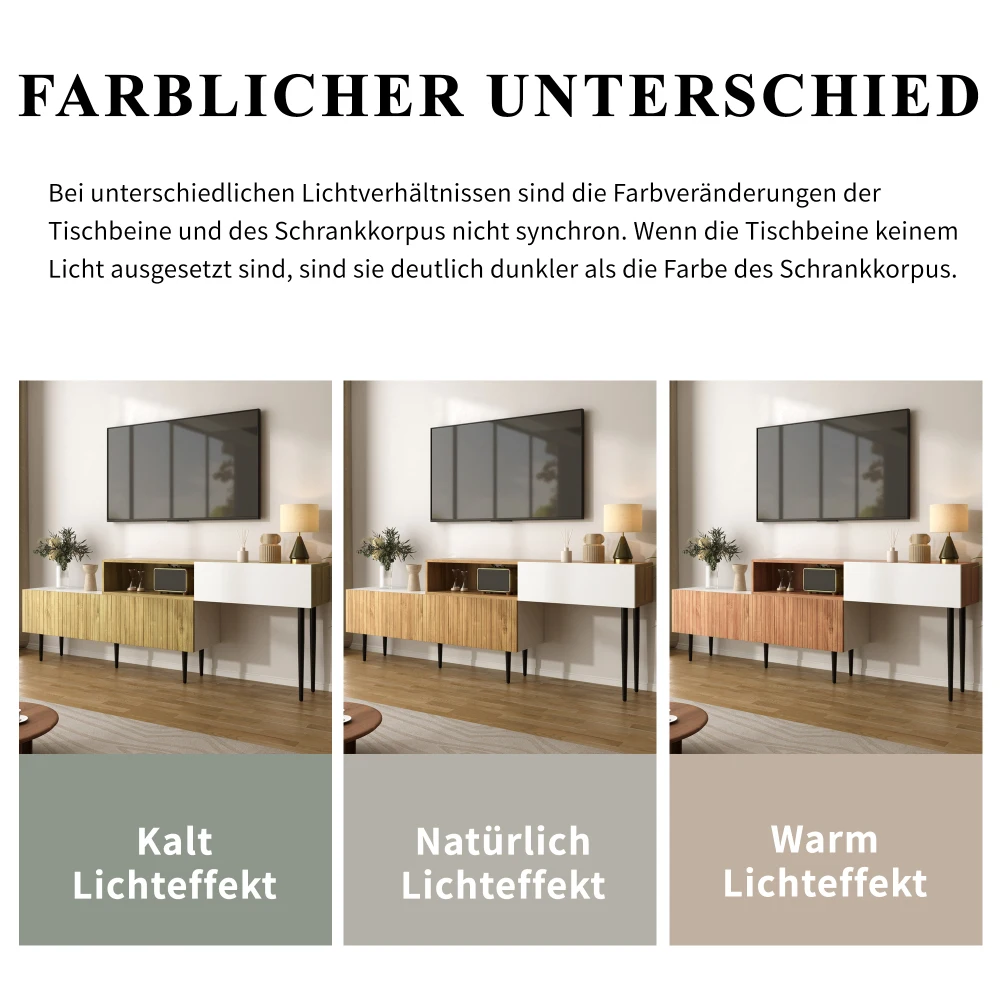 Moderner TV-Ständer aus dunklem Holz mit Marmorplatte – Holzschnitzerei, PVC-Kante und Eisenbeine | Langlebige Konstruktion, ideal für das Wohnzimmer – Detail 24