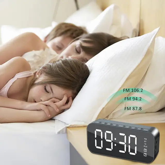 Kék Fog Hangszóró Órával Vezeték Nélküli Óra 2 -Ben 1 Felszerelés Digitális Kijelző Sztereo Surround - Image 4