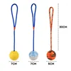 Pet Dog Training Toy Dogs Natural Rubber Ball On Rope Durable Toys Chew Teeth Cleaning Ball For Funny Excercise Play Outdoor 2