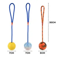 Pet Dog Training Toy Dogs Natural Rubber Ball On Rope Durable Toys Chew Teeth Cleaning Ball For Funny Excercise Play Outdoor 2