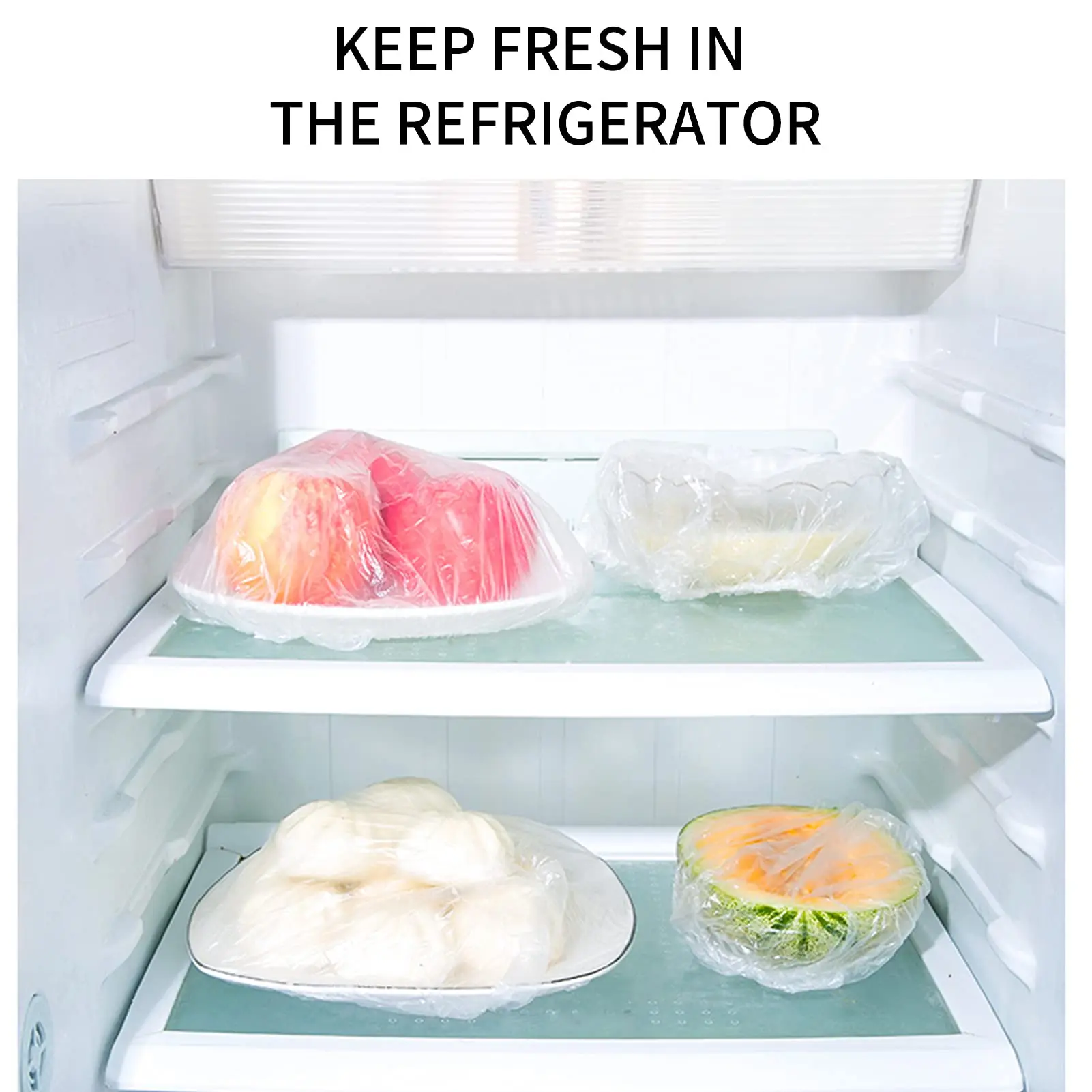 Plastic Wrap 100 Pieces for Leftovers Fruits and Vegetables