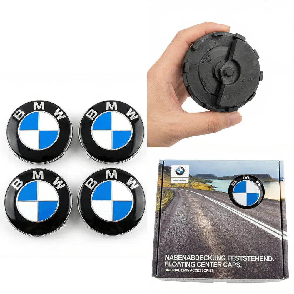 4개 56mm 68mm 자동차 50주년 기념 플로팅 휠 센터 캡 (G11 G12 G30 G31 G32 G08 G05 F46 F49 F39 F90 자동차 액세서리용)