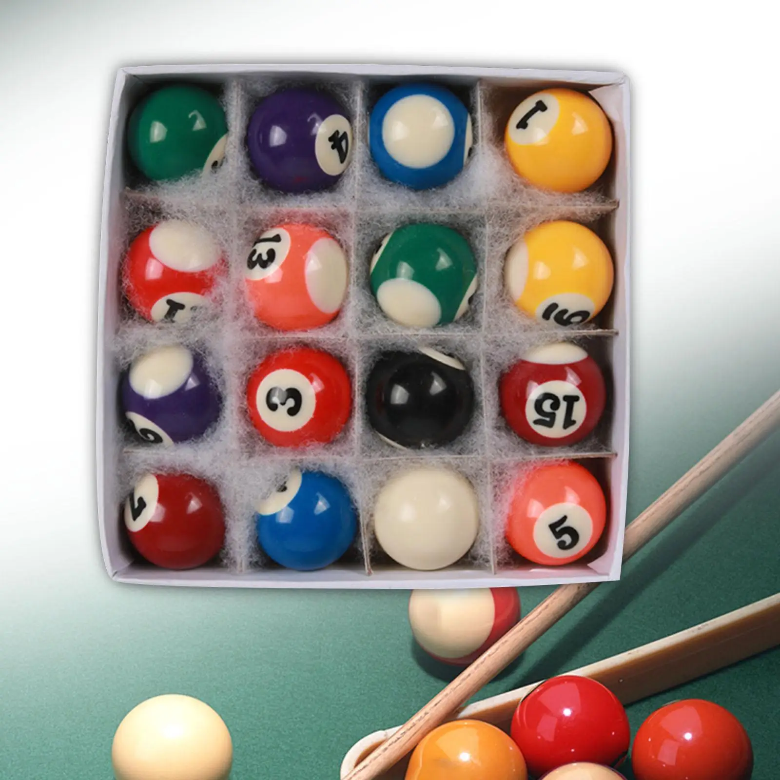 16x Mini Billiard Pool Balls Small Pool Ball Set, Kids Toy Gift Pool Table Accessories Set for Playroom Recreation Game