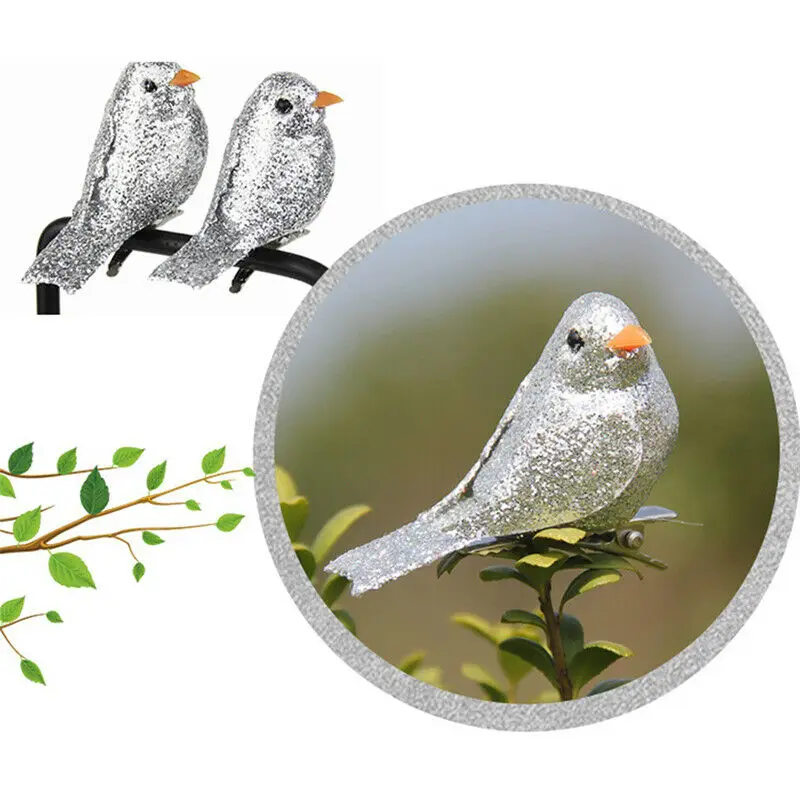 2 Uccelli Artificiali Decorativi - Ornamenti Con Clip Per Albero, Giardino, Festività - Foto 1