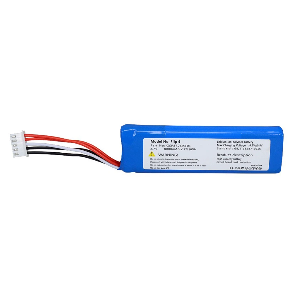 Rechargeable Battery 3.7v Battery For JBL Flip 4 Flip4 8000mAh Rechargeable Battery GSP872693 01 For JBL Speaker Flip 4 Flip4 Special Edition