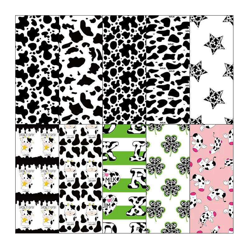 

Cow Animal Pattern Faux Leather Sheets TPU Fabric for Making Handmade Bows Earrings Handbag Sewing DIY Crafts 46*135cm