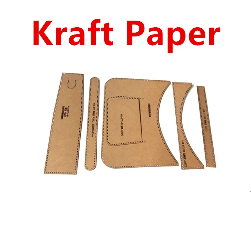Handmade Craft Women Underarm Bag Sewing Pattern Kraft Paper Leather Stencil Sewing Template 1Set leather craft template sewing template