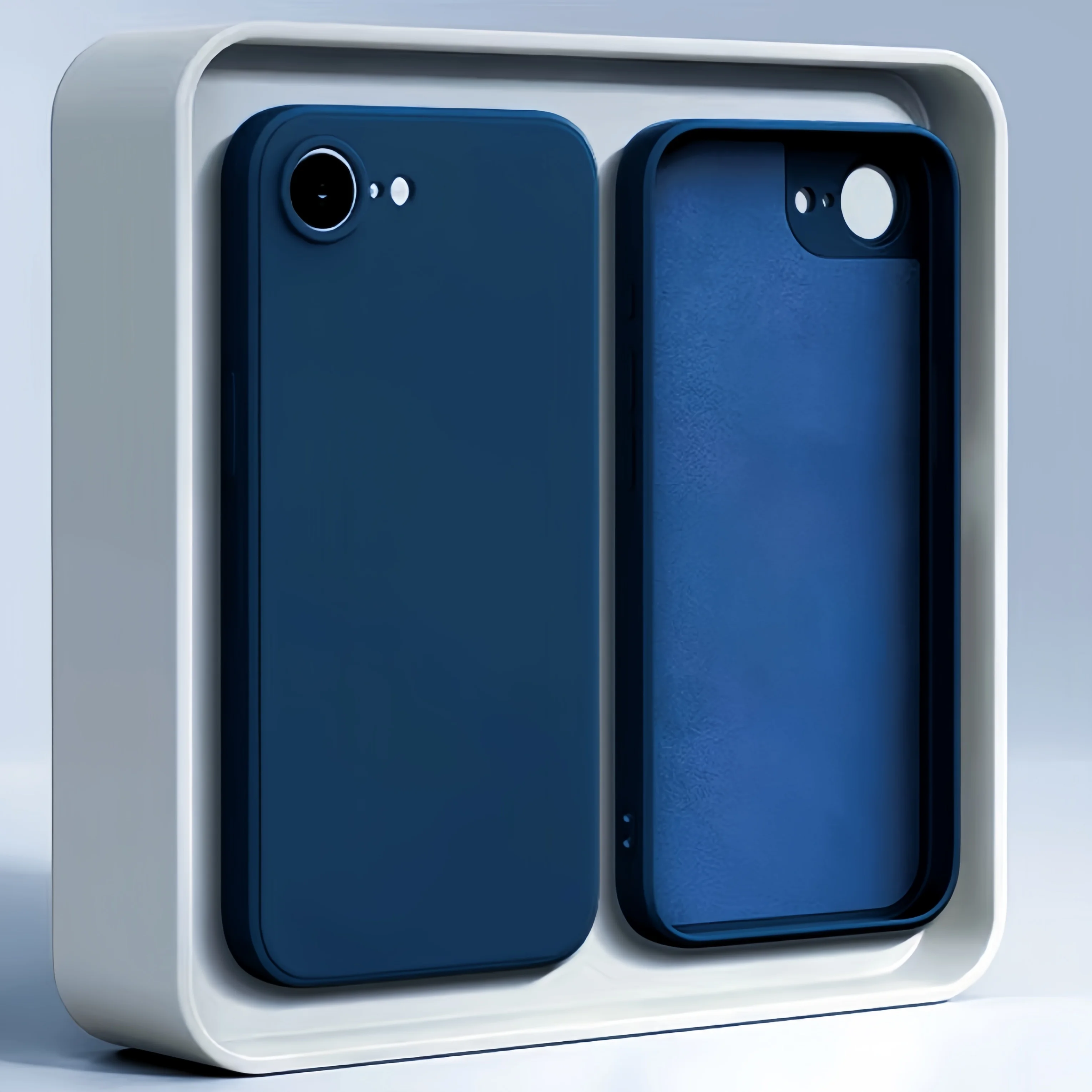 Fashion Solid Color Shockproof Liquid Silicone Phone Case