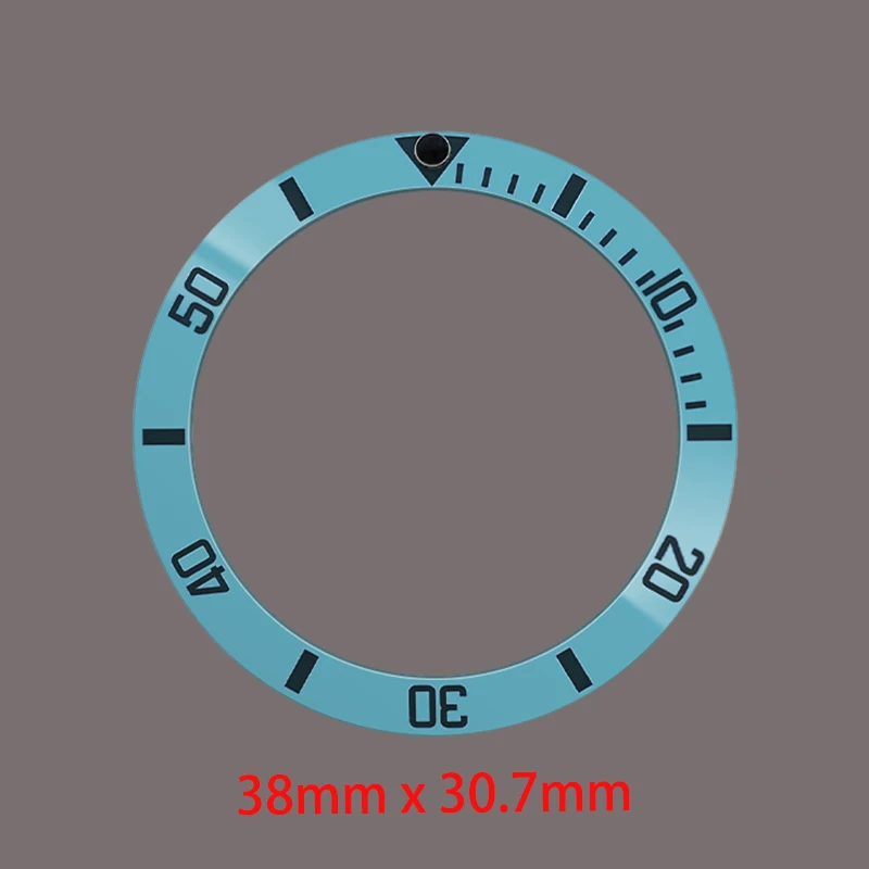 Mod 38 x 30,6 mm gebogener Keramik-Lünetteneinsatz, passend für SKX007 SKX009 GMT SUB Uhrengehäuse NH35 NH36 Uhrwerk, Lünettenring, Refit-Teile – Detail 8