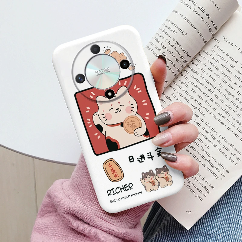 Cute Cat Silicone Soft Back Case with Lovely Cartoon Design