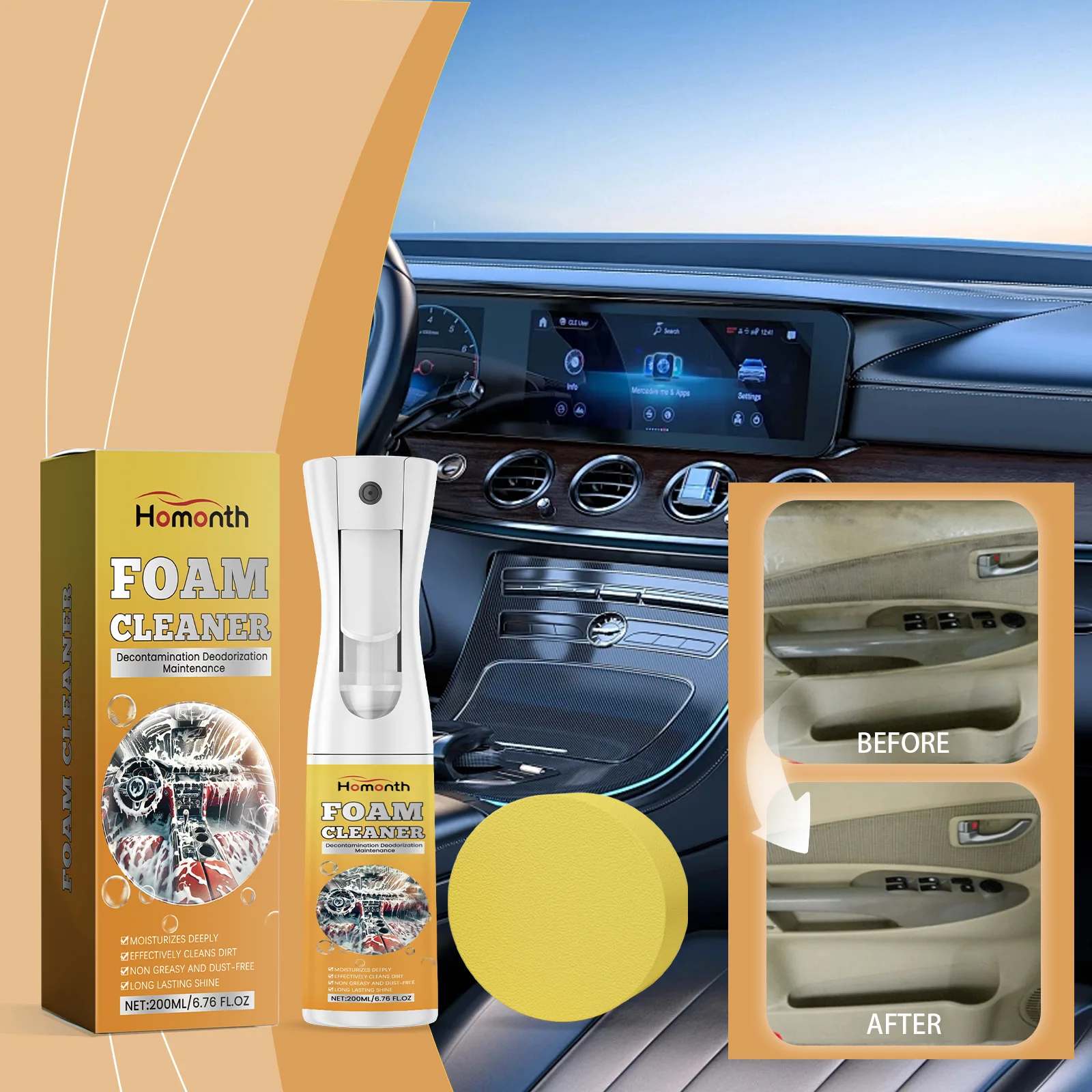 Multifunctional Car Interior Foam Cleaner, Magic Foam Cleaner, Car Seat Stain Remover, Powerful Decontamination Kits