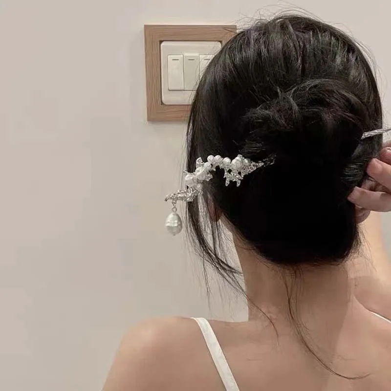 

New Woman Girls Korean Chinese Style Retro Hairpin Solid Color Design Hair Accessories Beach Sports Adjustable Outdoor