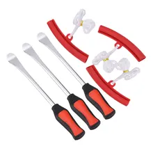  1 Set Tire Dismounting Mounting Kit Tyre Spoon Lever Tools Rim Protector Sheaths Repair Plastic For Motorcycle Car Steel Crowbar 