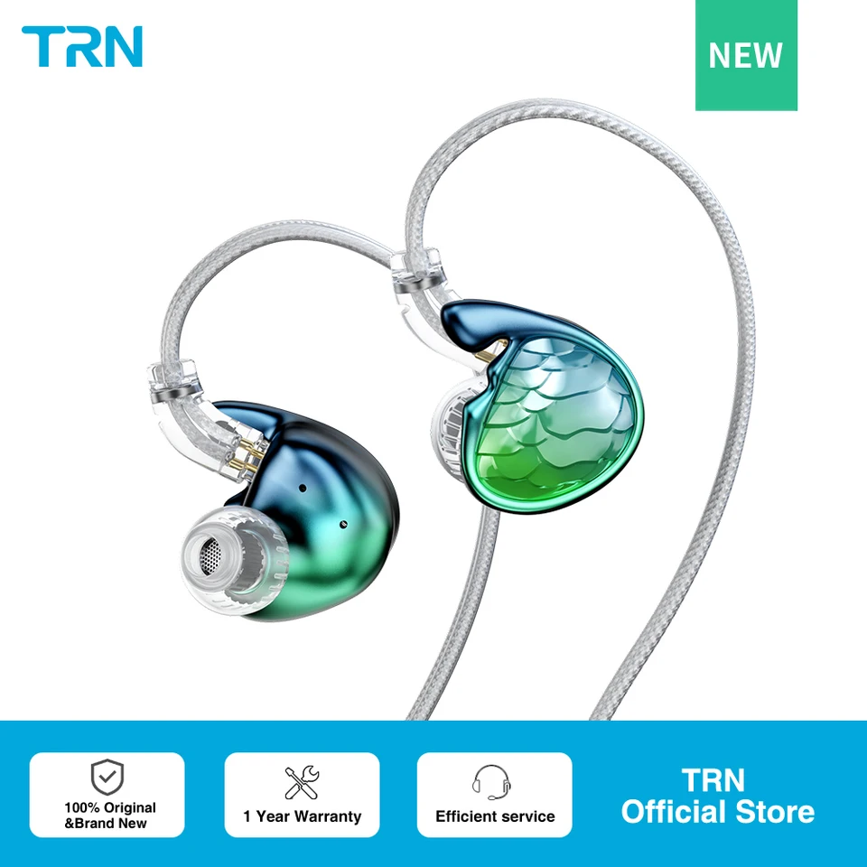 TRN Mermaid earphones 1BA+1DD+2Planar Hybrid driver Headset In-Ear