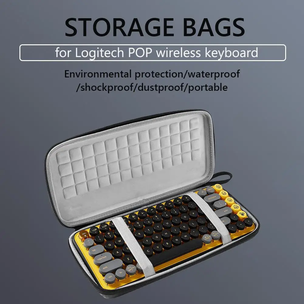 Borsa A Mano Portatile Custodia Rigida Per Il Trasporto Borsa Con Cerniera Per Logitech Pop Keys Custodia Per Il Trasporto Della Tastiera Wireless