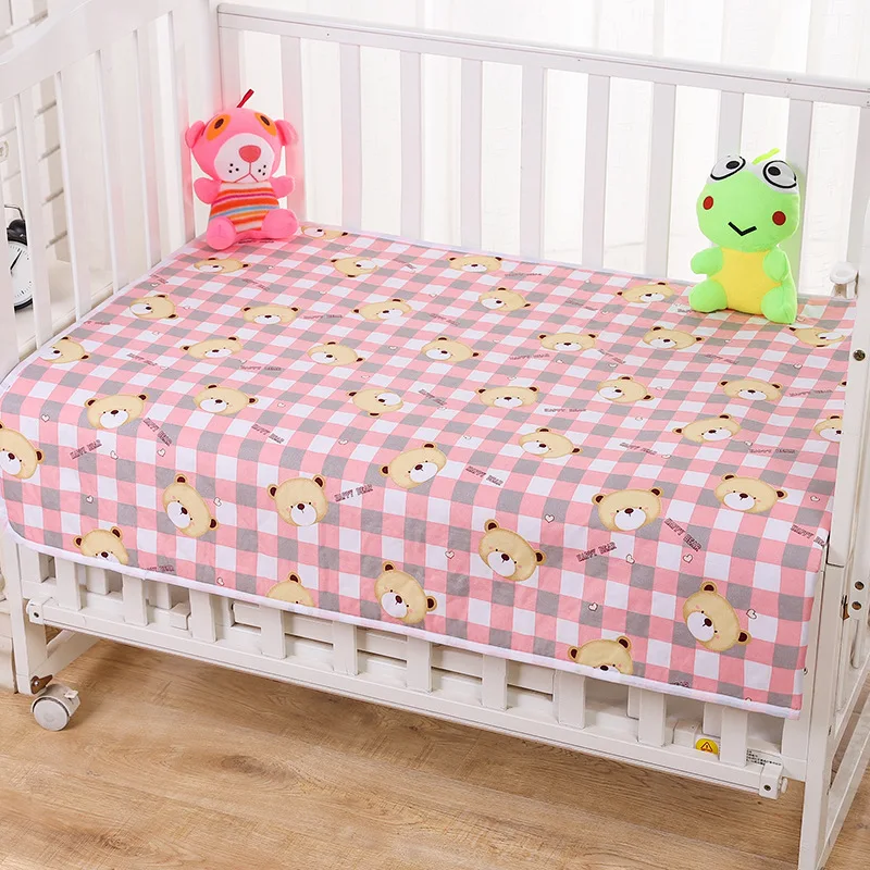 Waterproof Reusable Cotton Baby Changing Mat - Washable Infant Diaper Pad Cover