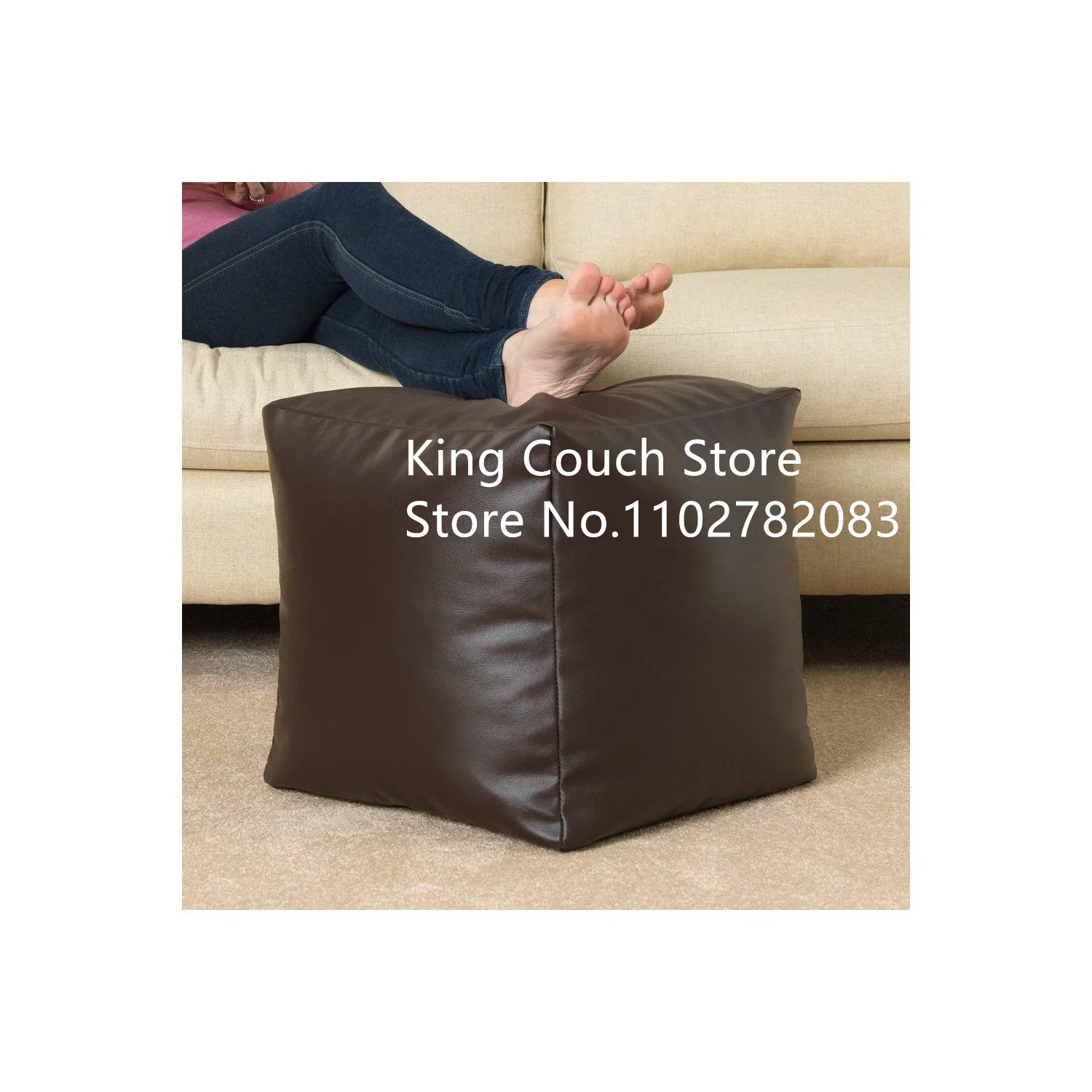 New hot sale Handmade Footstool Ottoman Storage Solution Floor Footrest Cushion Unstuffed waterproof polyester Pouf Cover