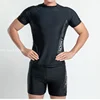 Men Swimsuit O-Neck Short Sleeve Mid-rise Swimming Suit Printing Slim Fit T-shirt Swimming Trucks Set Beachwear 5