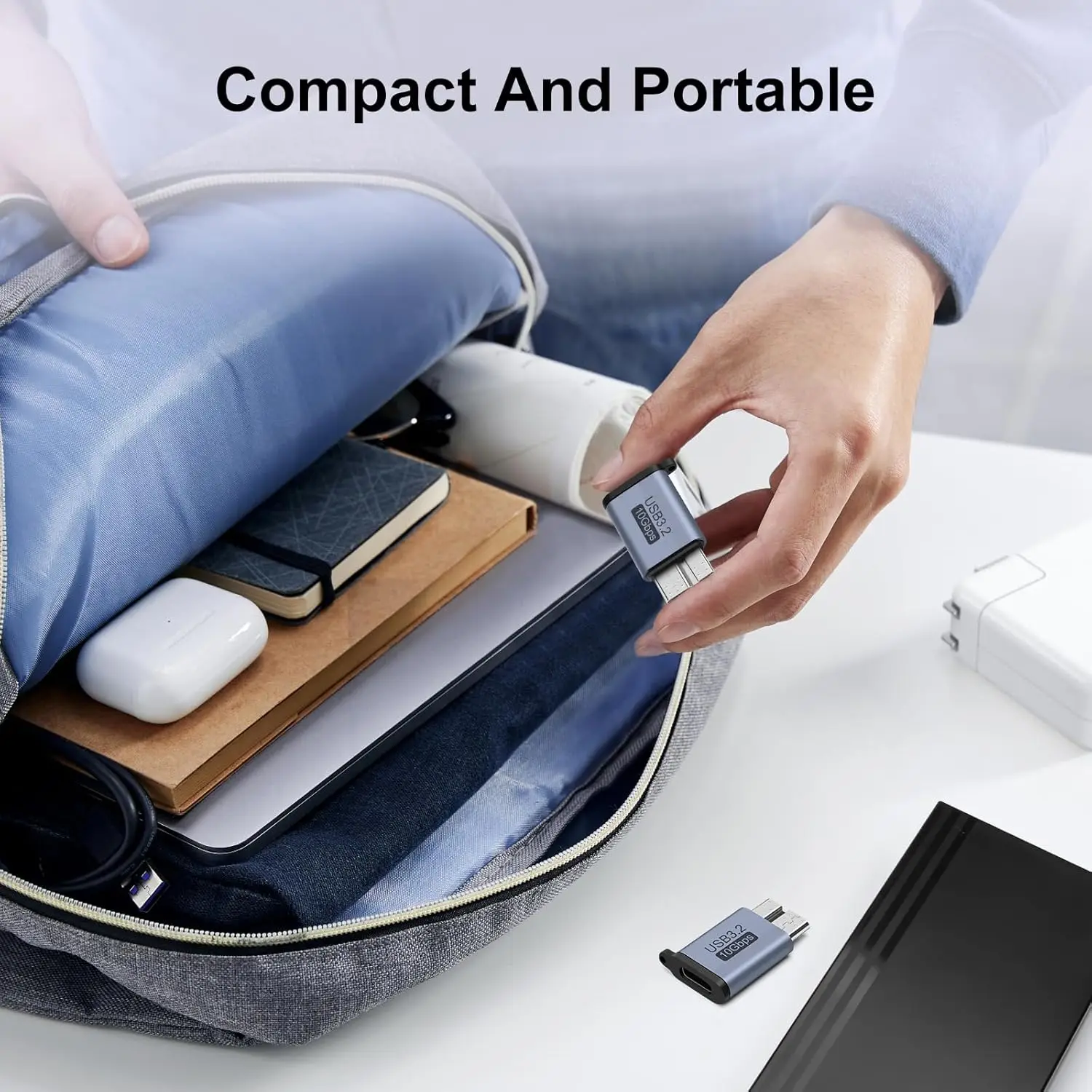 High-Speed USB A to Micro B Extender Adapter