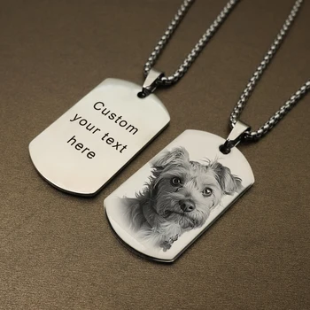 Personalized Custom Photo and Message Necklace Pendant Keychain Dog tag,Customized Engraved Necklace with Photo Christmas Gifts 6