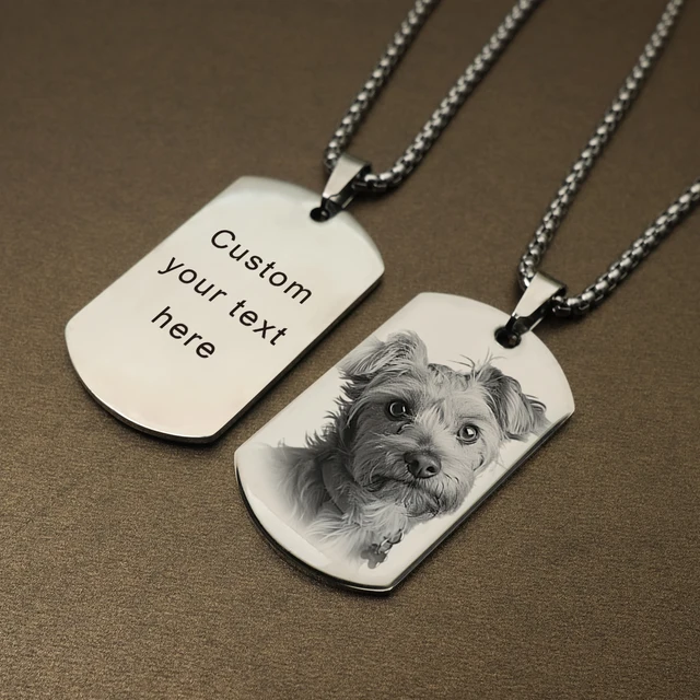 Personalized Custom Photo and Message Necklace Pendant Keychain Dog tag,Customized Engraved Necklace with Photo Christmas Gifts 6