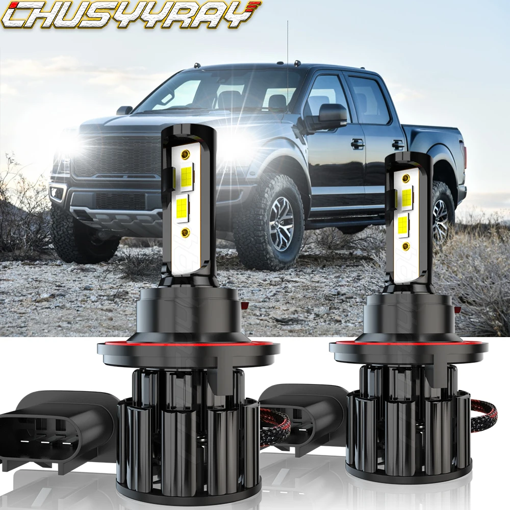 

CHUSYYRAY 2X H13 9008 LED Headlight Bulbs Compatible For Ford F150 2004 2005 2006 2007 High Low Beam 6000K Car accsesories