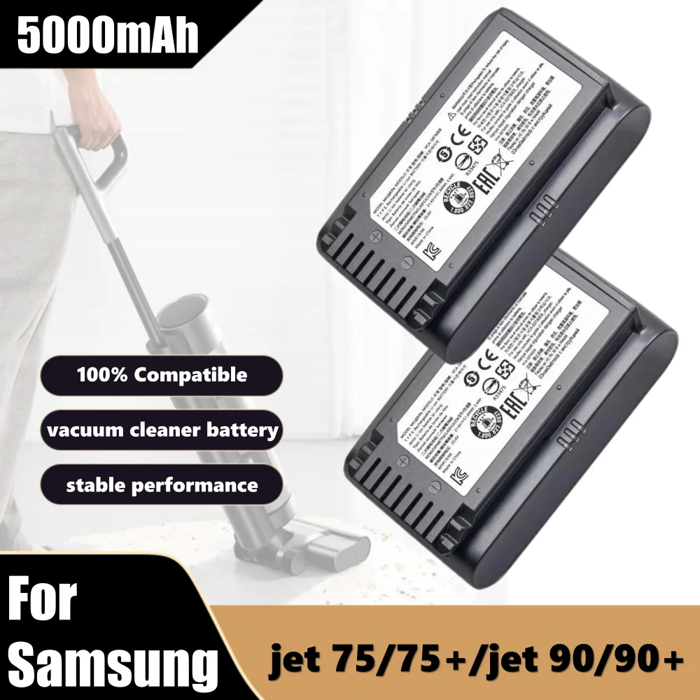 21.6V 5000mAh upgrade Li-ion Battery for Samsung Vacuum Cleaner Jet 90/Jet 75 Pet/Jet 75 Cordless Stick Vacuum VCA-SBT90/XAA