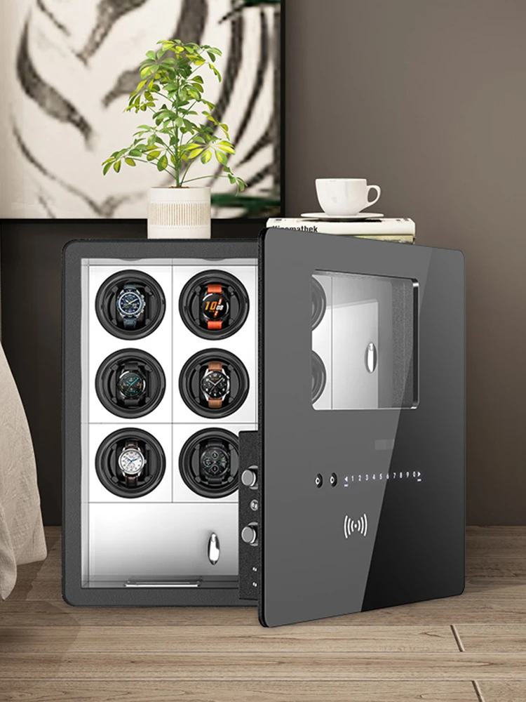 Se2c36ac15df7400f8e243f06b43b1748w Watch Winder Intelligent Safe Deposit Box Automatic Watch Steel Storage Safe Box 6/9/12 Watches & Jewelry Storage Cabinet