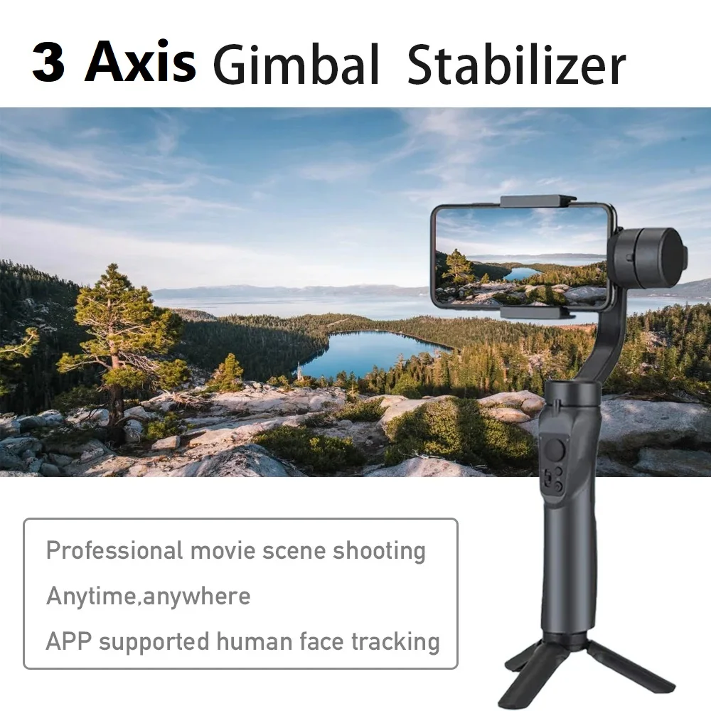 

3-Axis Handheld Gimbal Smartphone Stabilizer with Extended Tripod for Mobile Phone Anti Shake Vlog Video Record & Sport Shooting