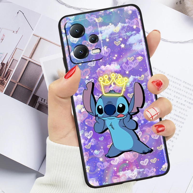 thumbnail image 1 of Funda de teléfono con dibujos animados de Stitch para Xiaomi Redmi Note 13, 12R, 12, 12S, Turbo, 11, 11T, 11S, 10, 10S Pro Plus 5G, color negro, 1 of 5