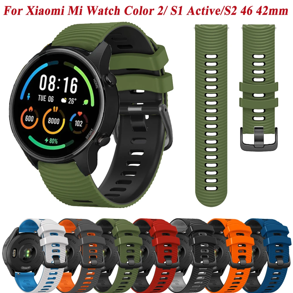 

Ремешок силиконовый для Xiaomi Mi Watch Color 2 /S1 Pro /S1 Active /S2 46 мм 42 мм, браслет для цветных часов Mi, 22 мм
