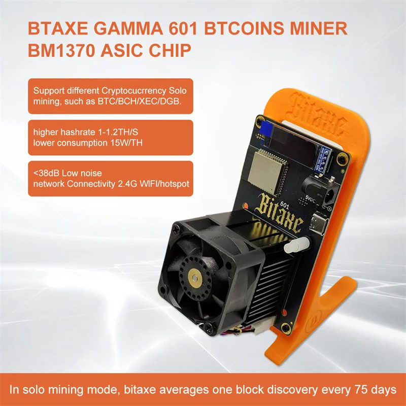 Bitaxe Gamma 601 1.2th/s 18W Bitcoin Solo Mineiro Com Fonte De