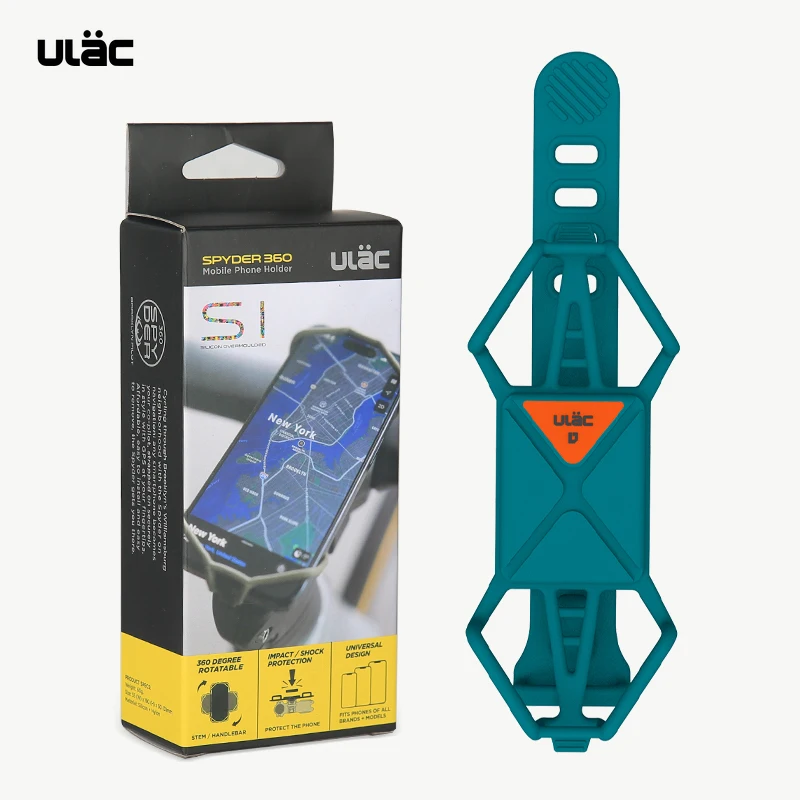 Supporto Universale Per Cellulare Da Bici In Silicone – Girevole 360°, Per Manubrio, Per Smartphone 4-6,3 Pollici (Nero)