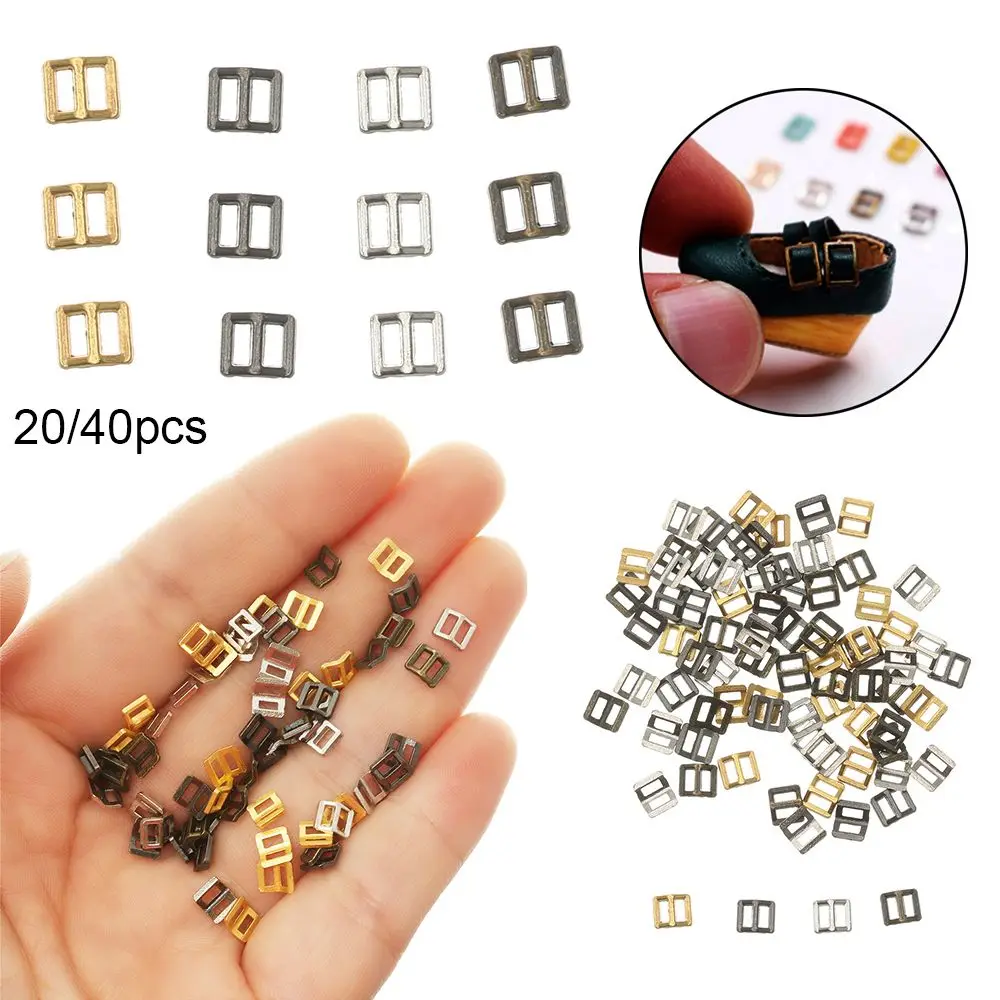 20/40pcs 3mm 4 Colors Mini Ultra-small Diy Dolls Buckles Tri-glide Buckle  Bags Accessories Belt Sewing Buttons