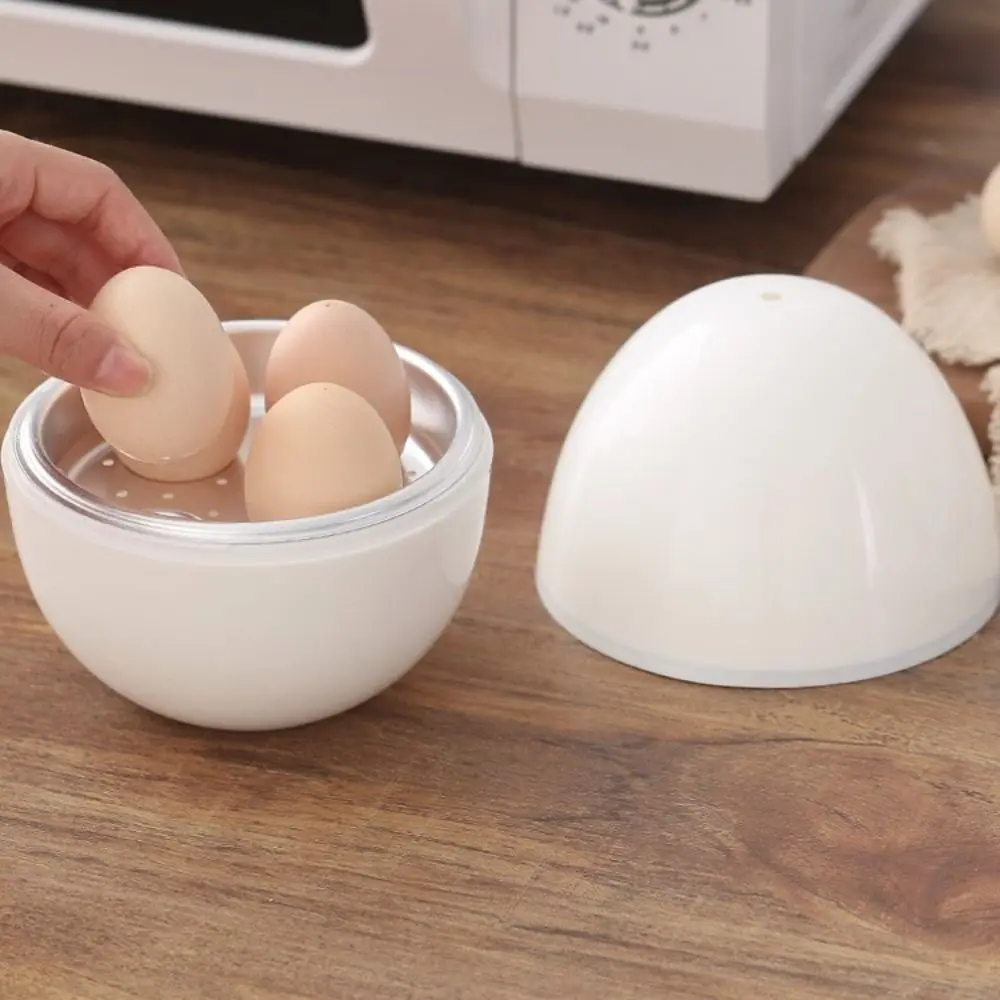Description Picture 2 of itemMultifunctional 4 Grids Egg Shape Microwave Egg Steamer Professional White Microwave Boiled Egg Maker Quick Egg Cooker Breakfast