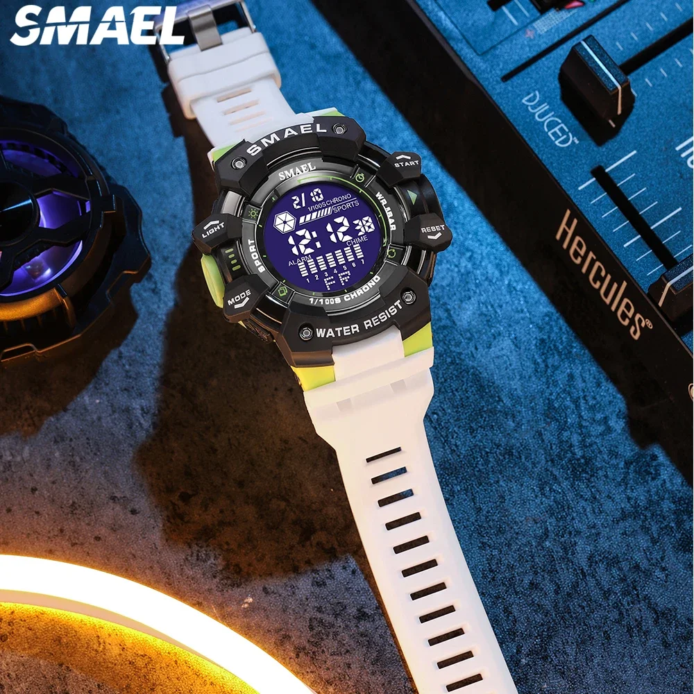 SMAEL 8050 50 meter waterproof men's watch digital large dial personalized trend sports multifunctional luminous 4