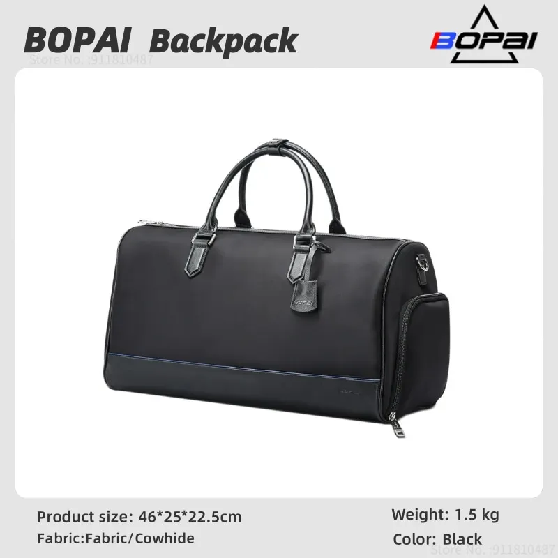 BOPAI Business Gym Sports Weekender handbag 3 in 1 Satchel Large Capacity Travel Waterproof Tote Men's Handbag Luggage Bag